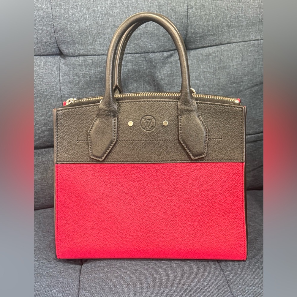 Louis Vuitton pink fuchsia and black color  satchel